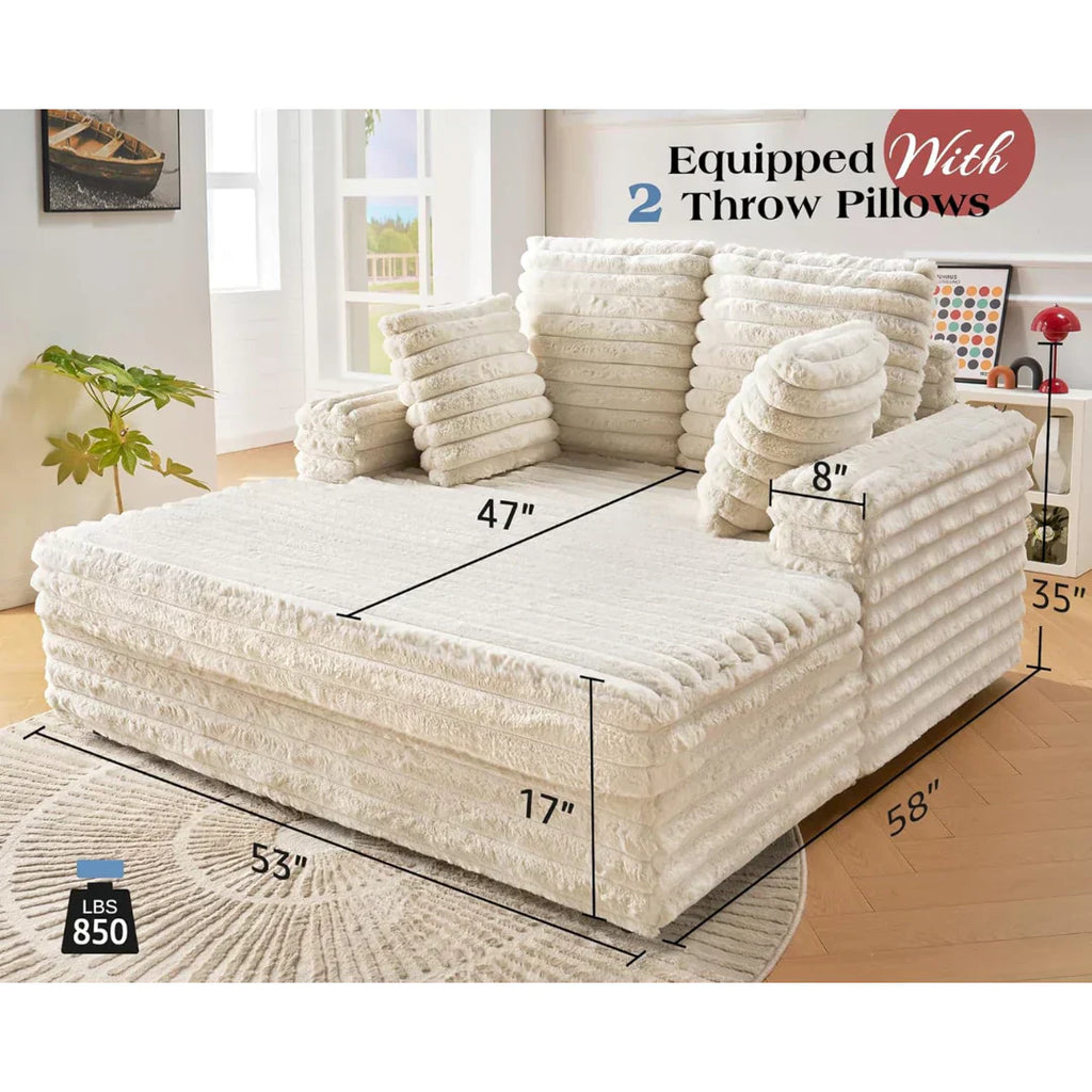 Upholstered Plush Sleeper Lounge