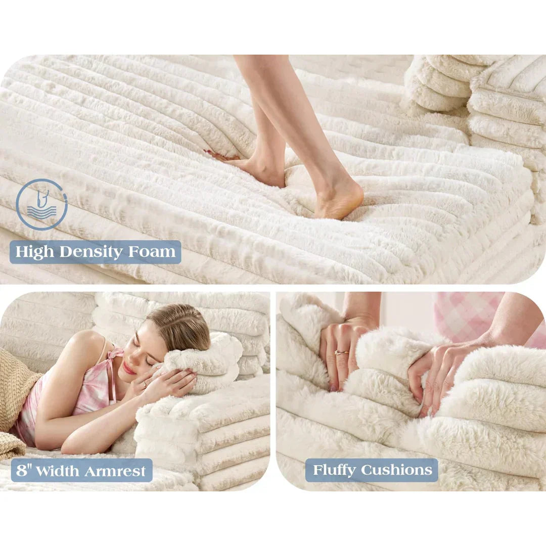 Upholstered Plush Sleeper Lounge