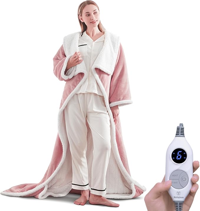 Electric Snuggle Throw Blankets with Foot Pocket