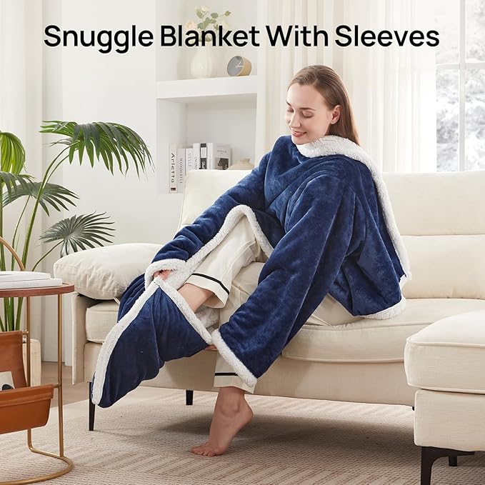 Electric Snuggle Throw Blankets with Foot Pocket