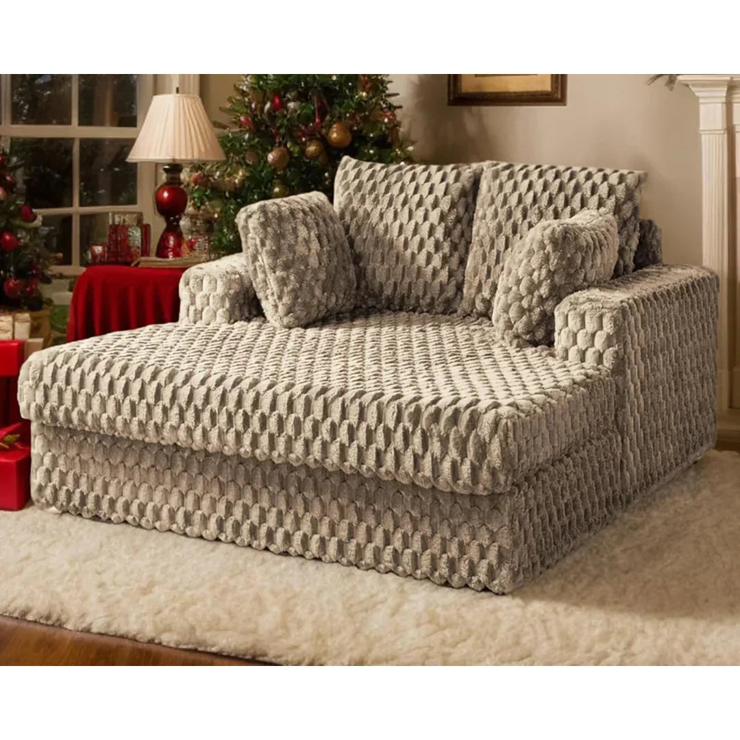 Upholstered Plush Sleeper Lounge